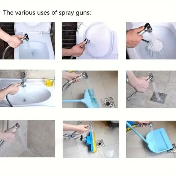 Bathroom Accessories 1 piece set Household Handheld Shower Set Toilet Spray Gun Toilet Booster Flusher Nozzle Handheld Spray Gun 6