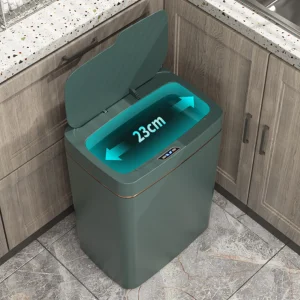 15L/18L Smart Sensor Trash Can Automatic Kicking Green White Garbage Bin for Kitchen Bathroom Home Waterproof Electric Waste Bin 1