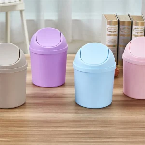 Mini Waste Bin Desktop Home Garbage Basket Table Trash Can Swing for Home Office Table Trash Can Small Waste Bin Office Supplies 1