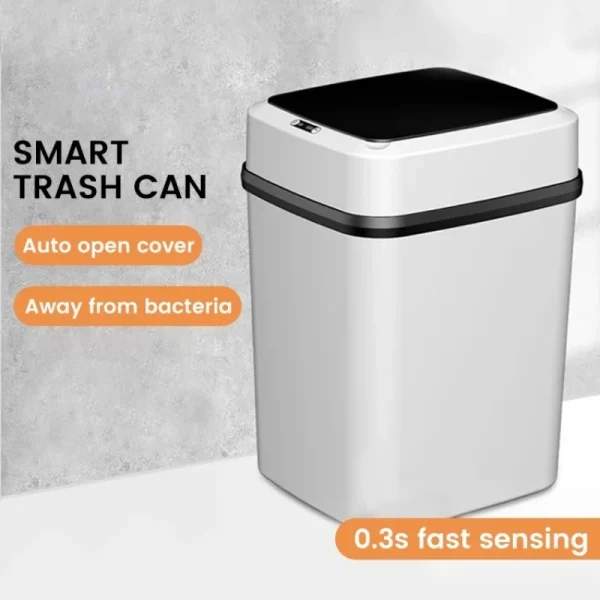&Touch less Trash Can Intelligent Induction Trash Bin In The Toilet Smart Garbage Bucket Waste Dustbin Smart Trash Can Kitchen 2