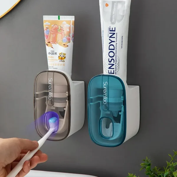 1 PCS Automatic Toothpaste Dispenser Bathroom Accessories Wall Mount Lazy Toothpaste Squeezer Toothbrush Holder 1