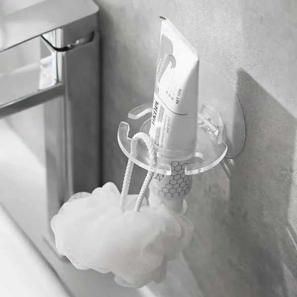Bathroom Storage Rack Wall Mounted Self Toothbrush Holder Toothpaste Dispenser Razor Stand Bathroom Organization Home Gadgets 4