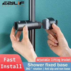 ABS Adjustable Shower Head Holder Shower Holder Clamp Showerhead Rail Slide Bracket Bathroom Accessories Rotation Hook Design 1