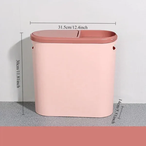 Trash Can Space Saving Silent Closed Garbage Bin with Lid for Kitchen Bathroom Home Office Slim Waterproof Household Waste Bin 6