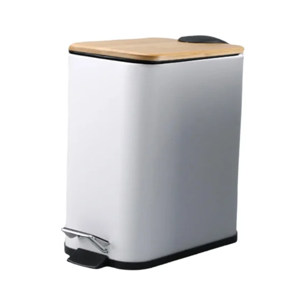 Step Trash Can with Lid Odorless Waterproof Kitchen Wastebasket Foot Pedal Garbage Bin for Living Toilet Entryway Restroom Home 2