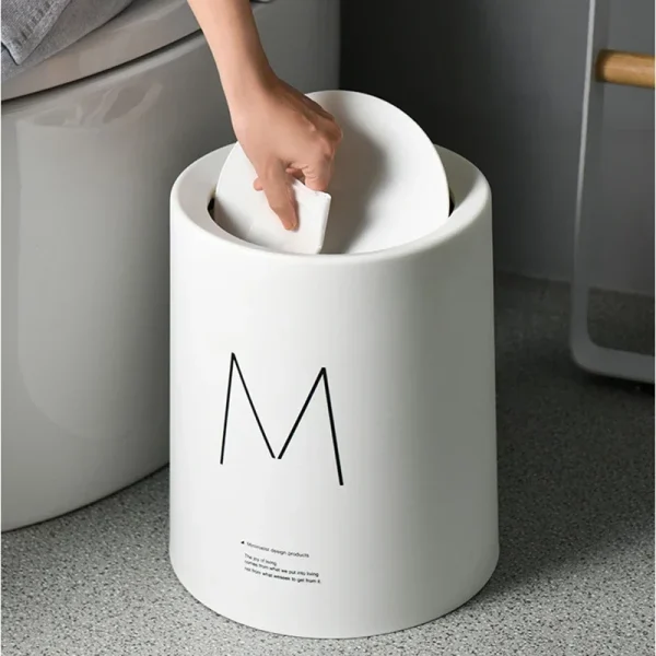 8L Nordic Simple Plastic Trash Can Office Bathroom Kitchen Trash Bin Living Room Bedroom Garbage Household Waste Bin With Lid 1