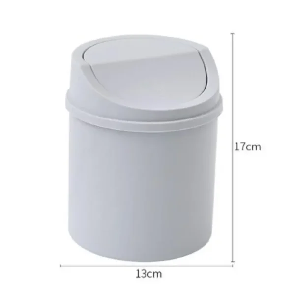 Mini Desktop Bin Small Trash Can Tube with Cover Bedroom Trash Can Garbage Can Clean Workspace Storage Box 6