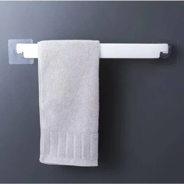 Adhesive Towel Rack for Bathroom Towel Bar Bath Shelf Wall Mounted Towel Hanger Toilet Suction Cup Holder Kitchen Organizer 3