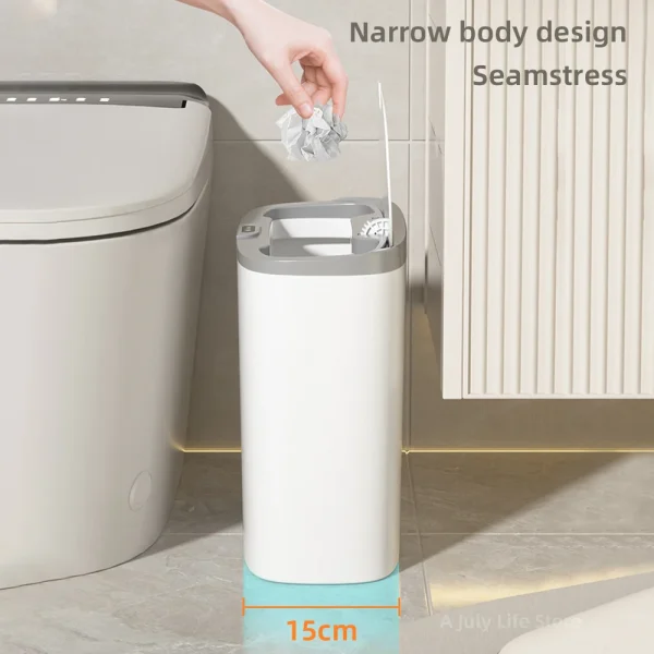 14L Smart Sensor Trash Can Wall Mounted Automatic Wastebasket Waterproof Electric Waste Bin Waste Paper Bucket Dustbin White New 3