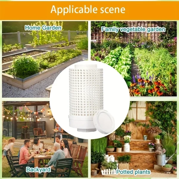 1 piece of white plastic earthworm compost bin with holes and lid, suitable for garden, courtyard, outdoor compost bin 2