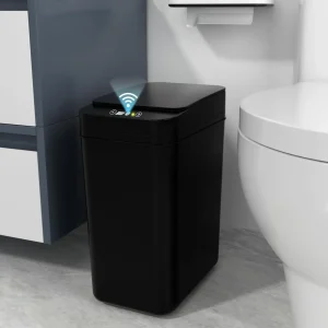 Bathroom Trash Can with Lid Touchless Automatic Garbage Can Slim Motion Sensor Smart Trash Bin for Bedroom,Office,Living Room 1