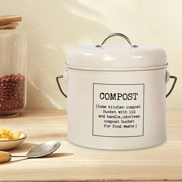 Kitchen Trash Can Trash Bin With Lid Garbage Can for Cabinet Under Sink Waste Garbage Compost Bin Tabletop Rubbish Container 2