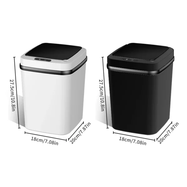 Smart Sensor Trash Can, Auto Open Lid, Touchless Bathroom/Kitchen Bin, 12L Large Capacity 5